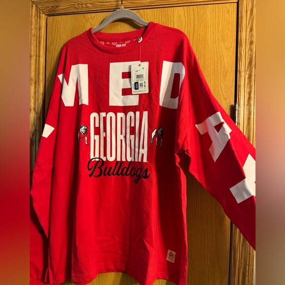 New Pressbox Georgia Bulldogs Red Graphic Long Sleeve Tee - Picture 3 of 5
